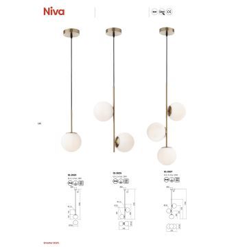 Redo 01-2623 - Luster na sajli NIVA 1xE14/28W/230V