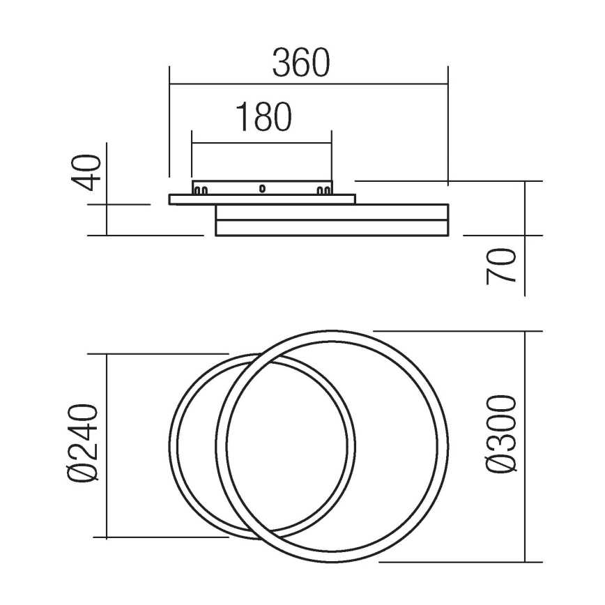 Redo 01-2628 - LED Zidna svjetiljka CONNECT LED/28W/230V bijela