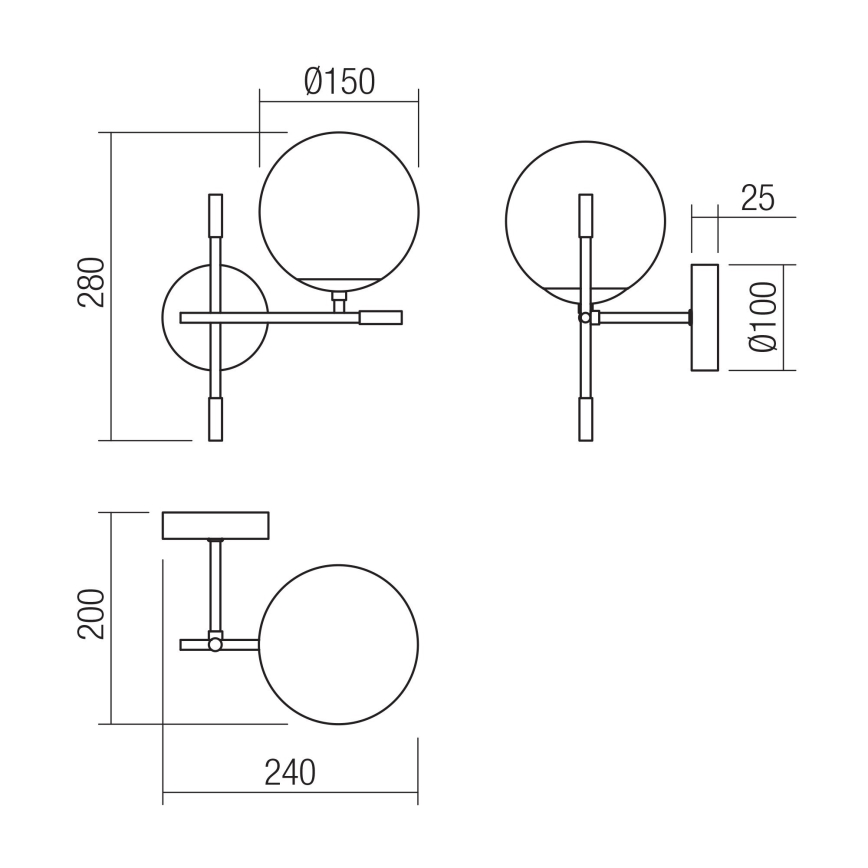 Redo 01-2944 - Zidna svjetiljka ESSENTIAL 1xE14/28W/230V