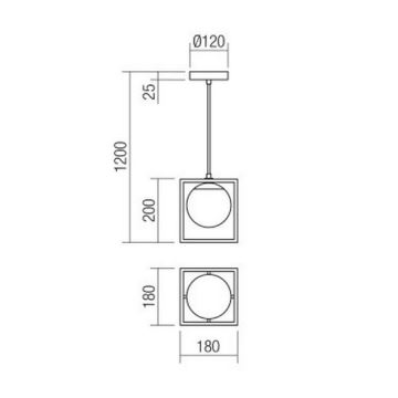 Redo 01-3056 - Luster na sajli ZODIAC 1xE14/28W/230V