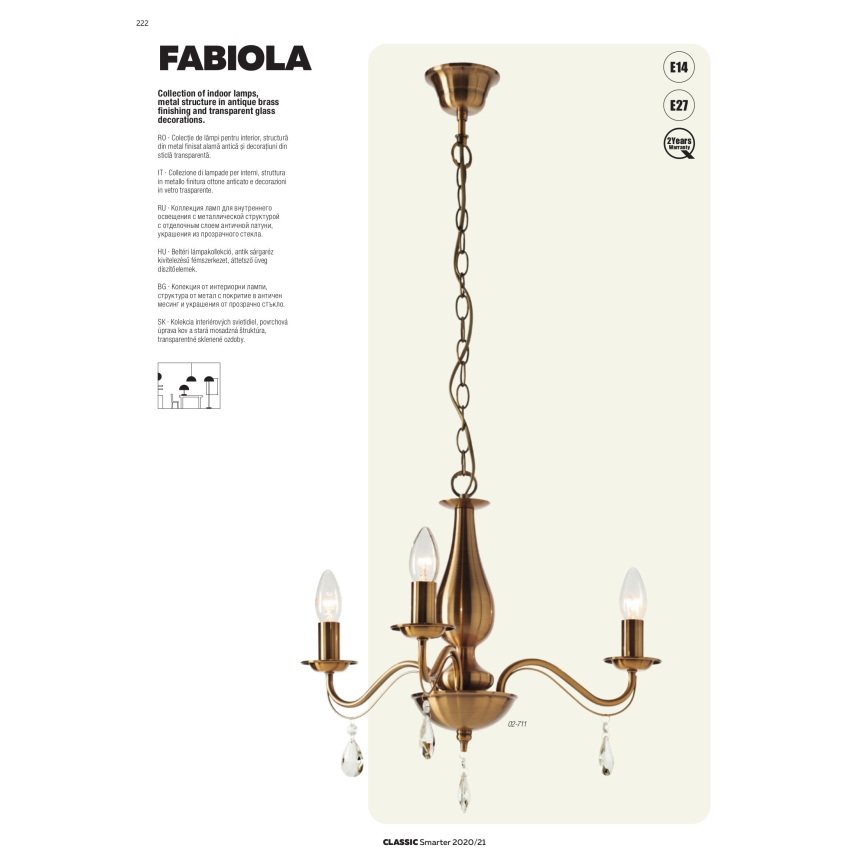 Redo 02-710 - Zidna lampa FABIOLA 2xE14/28W/230V