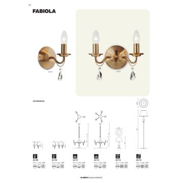 Redo 02-710 - Zidna lampa FABIOLA 2xE14/28W/230V