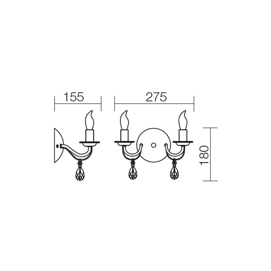 Redo 02-710 - Zidna lampa FABIOLA 2xE14/28W/230V