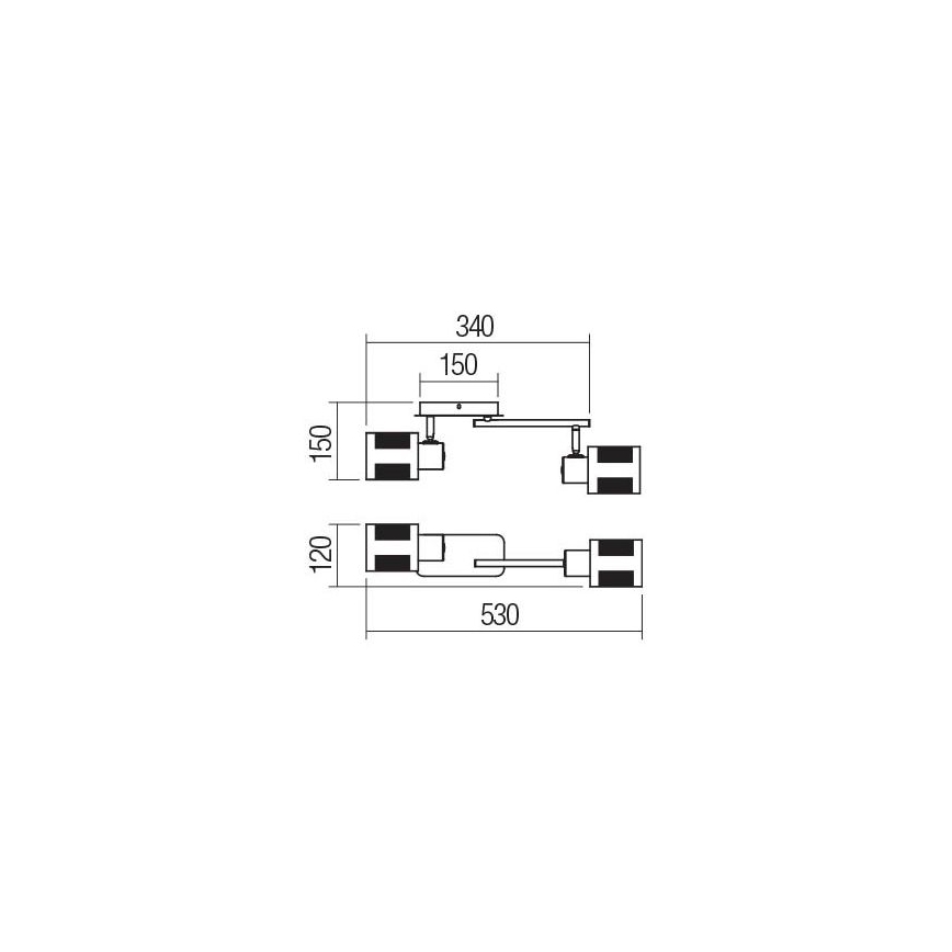 Redo 04-520 - Stropna svjetiljka BASKET 2xE27/42W/230V bronca