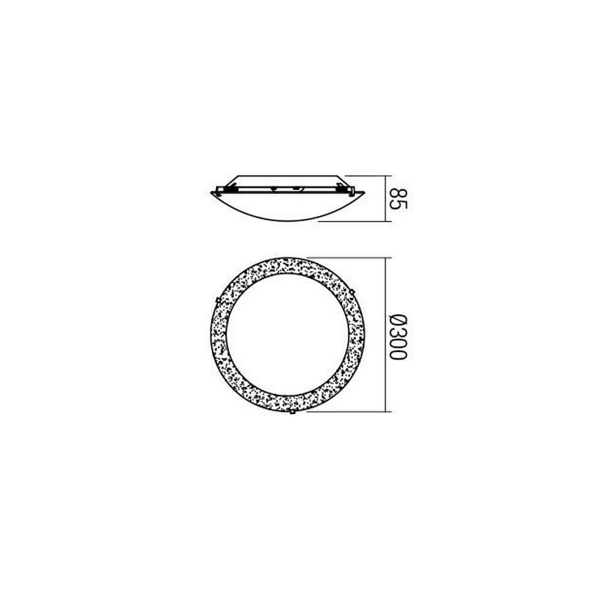 Redo 05-865 - LED Stropna svjetiljka ARTEMIS LED/12W/230V pr. 30 cm srebrna