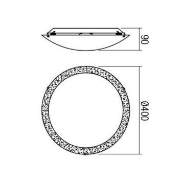 Redo 05-867 - LED Stropna svjetiljka ARTEMIS LED/18W/230V pr. 40 cm srebrna