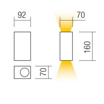 Redo 90152 - Vanjska zidna svjetiljka PUNTA 2xGU10/7W/230V IP44