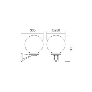 Redo 9789 - Vanjska zidna svjetiljka SFERA 1xE27/42W/230V IP44 bijela