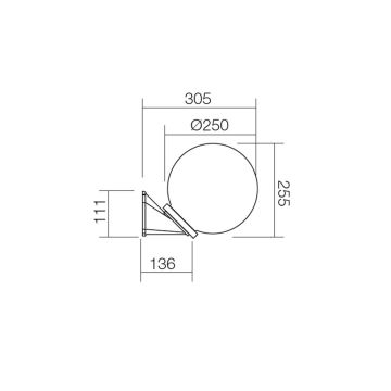 Redo 9872 - Vanjska zidna svjetiljka SFERA 1xE27/42W/230V IP44 smeđa