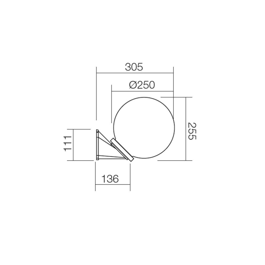 Redo 9872 - Vanjska zidna svjetiljka SFERA 1xE27/42W/230V IP44 smeđa