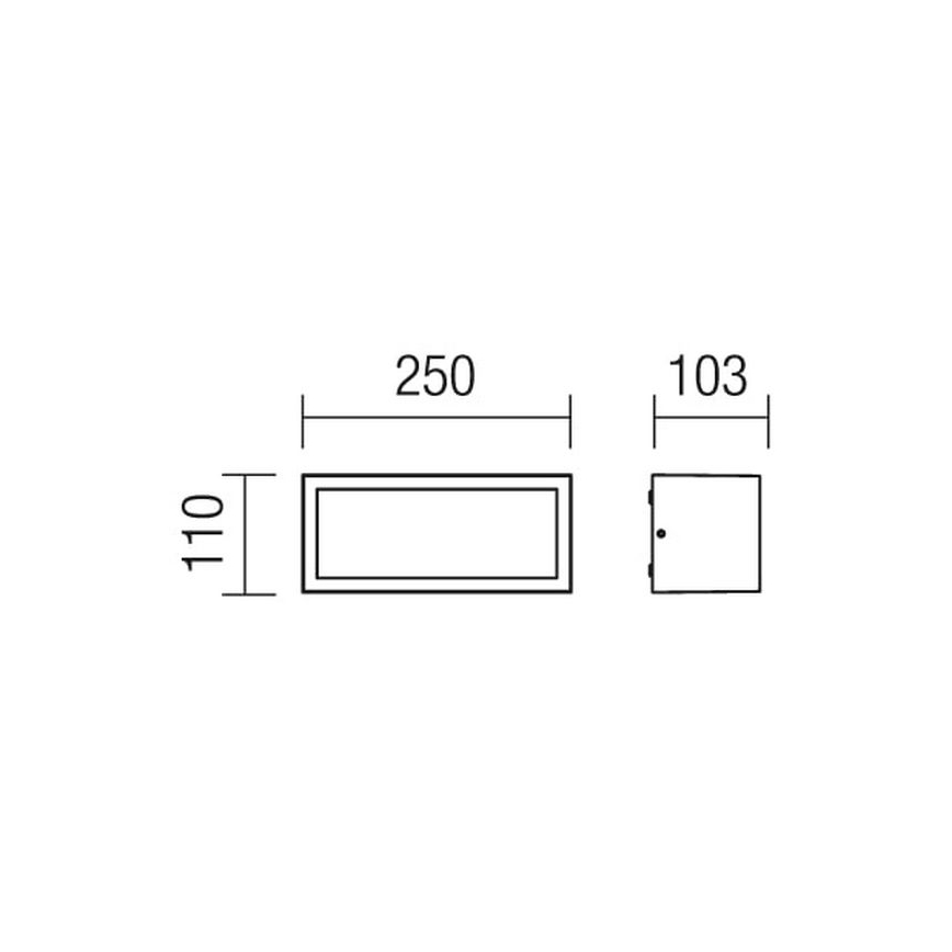 Redo 9896 - Vanjska zidna svjetiljka BRICK 1xE27/23W/230V IP54 siva