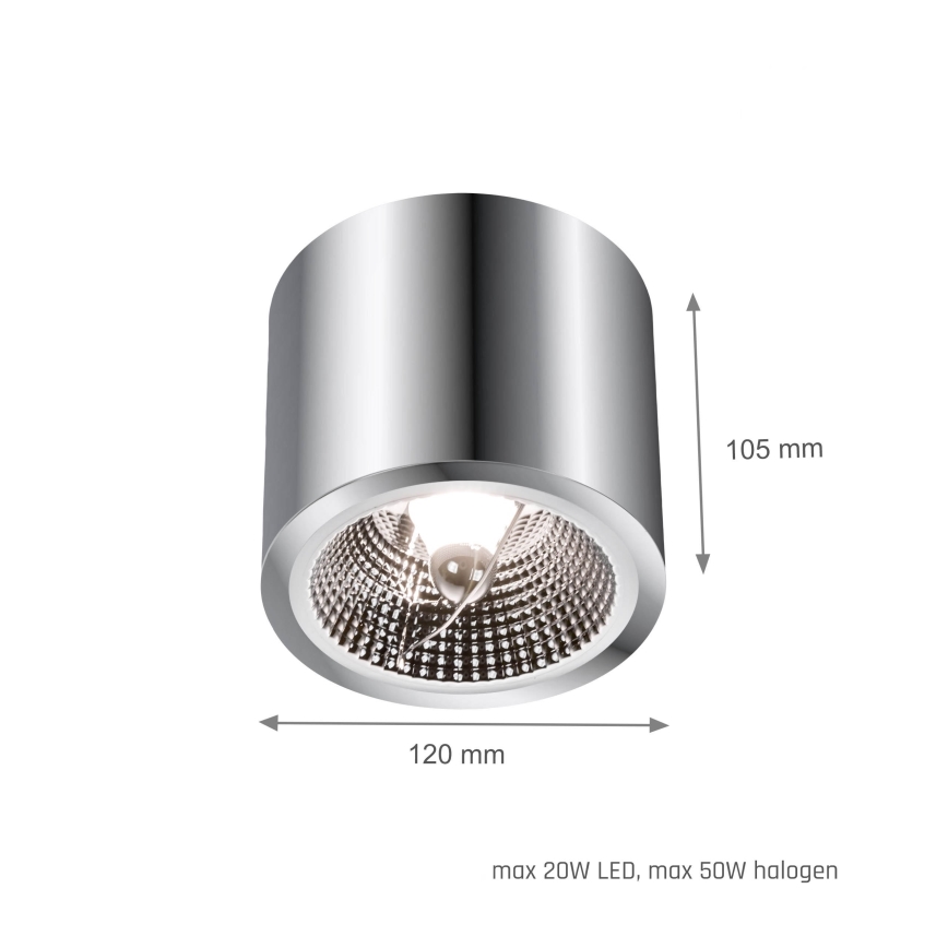 Reflektorska svjetiljka CHLOE AR111 1xGU10/50W/230V okrugli sjajni krom