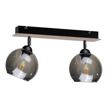 Reflektorska svjetiljka UNO WOOD 2xE27/60W/230V crna/smeđa
