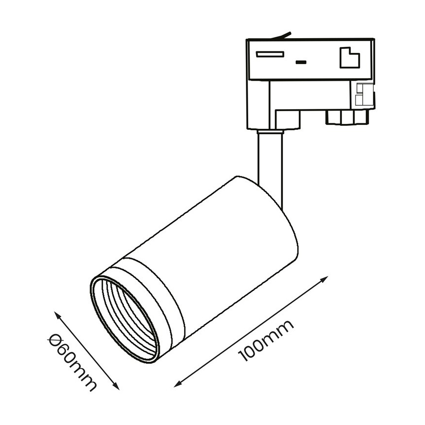 Reflektorska svjetiljka za 3-fazni tračni sustav PIPE 1xGU10/25W/230V crna