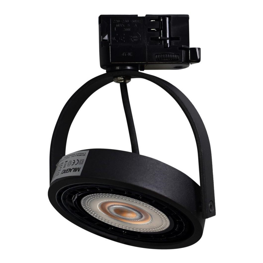 Reflektorska svjetiljka za tračni sustav LUGAR AR111 1xGU10/25W/230V crna
