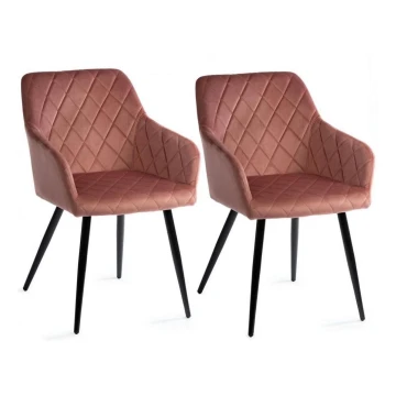 SET 2x Blagovaonska stolica RICO ružičasta