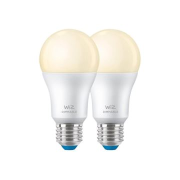 SET 2x LED Prigušiva žarulja A60 E27/8W/230V 2700K CRI 90 Wi-Fi - WiZ