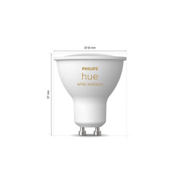 SET 2x LED Prigušiva žarulja Philips Hue WHITE AMBIANCE GU10/4,2W/230V 2200-6500K