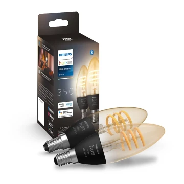 SET 2x LED Prigušiva žarulja Philips Hue WHITE AMBIANCE E14/4,6W/230V