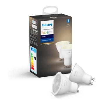 SET 2x LED Prigušiva žarulja Philips Hue WHITE GU10/5,2W/230V 2700K