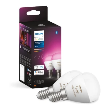 SET 2x LED RGBW Prigušiva žarulja Philips Hue White And Color Ambiance P45 E14/5,1W/230V 2000-6500K