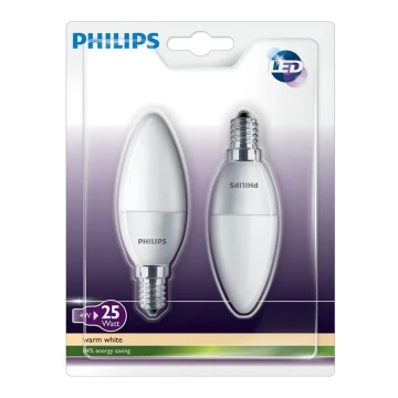 SET 2x LED svijeća Philips E14/4W/230V - CANDLE