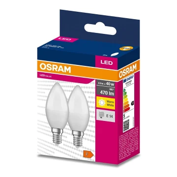 SET 2x LED Žarulja B35 E14/4,9W/230V 3000K - Osram