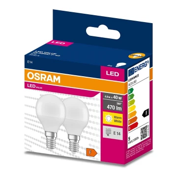 SET 2x LED Žarulja P45 E14/4,9W/230V 3000K - Osram
