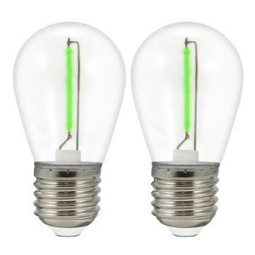 SET 2x LED Žarulja PARTY E27/0,3W/36V zelena