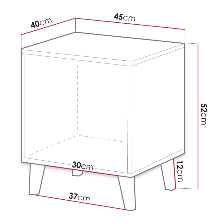 SET 2x Noćni ormarić VAMOS 52x45 cm smeđa