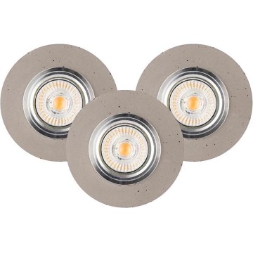 SET 3x LED Ugradbena svjetiljka VITAR 1xGU10/5W/230V CRI 90 beton – FSC certificirano