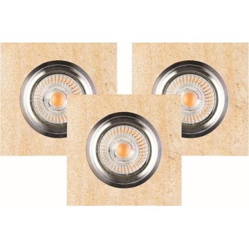 SET 3x LED Ugradbena svjetiljka VITAR 1xGU10/5W/230V CRI 90 pješčenjak – FSC certificirano