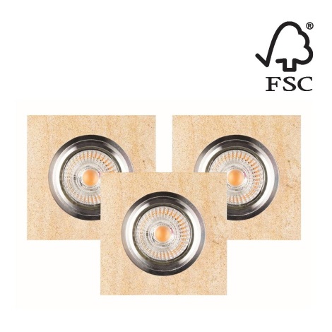 SET 3x LED Ugradbena svjetiljka VITAR 1xGU10/5W/230V CRI 90 pješčenjak – FSC certificirano
