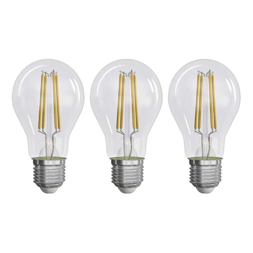 SET 3x LED Žarulja FILAMENT A60 E27/3,8W/230V 2700K