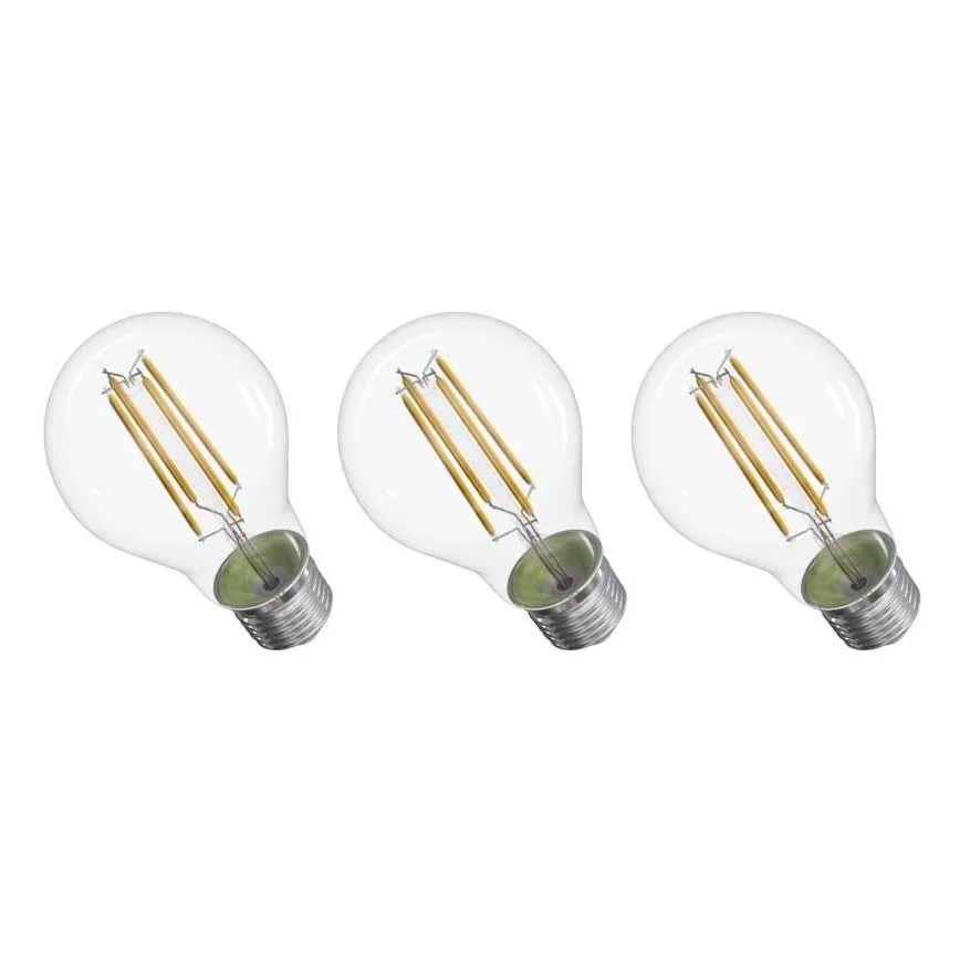 SET 3x LED Žarulja FILAMENT A60 E27/3,8W/230V 2700K