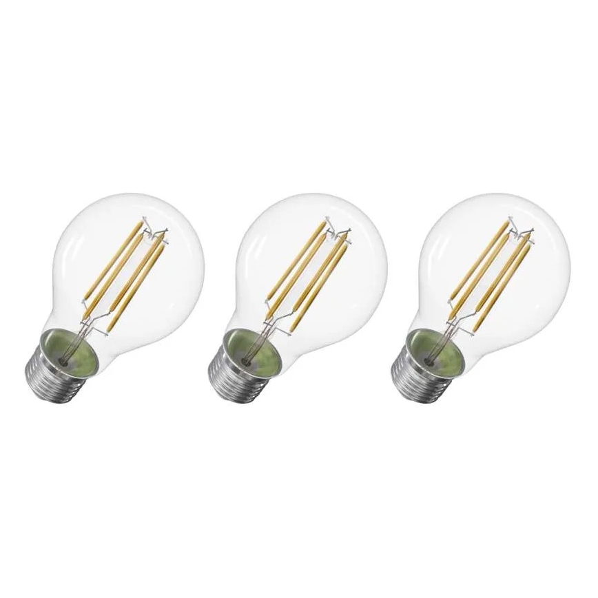 SET 3x LED Žarulja FILAMENT A60 E27/3,8W/230V 2700K