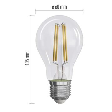 SET 3x LED Žarulja FILAMENT A60 E27/3,8W/230V 4000K Energetski razred A