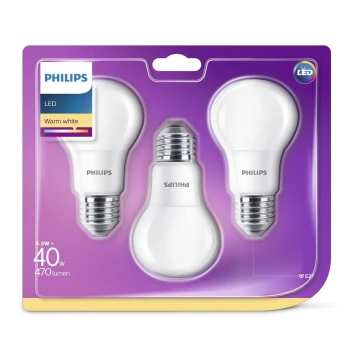 SET 3x LED Žarulja Philips E27/5,5W/230V 2700K