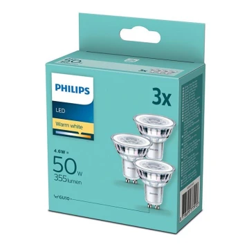 SET 3x LED Žarulja Philips GU10/4,6W/230V 2700K