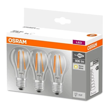 SET 3x LED Žarulja VINTAGE E27/7W/230V 2700K - Osram