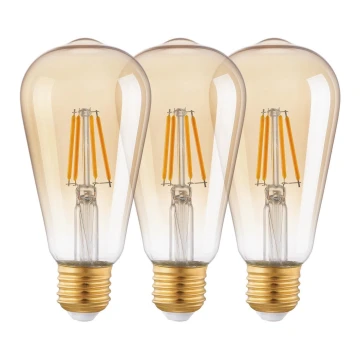 SET 3x LED Žarulja VINTAGE ST64 E27/4W/230V 2200K - Eglo 12851