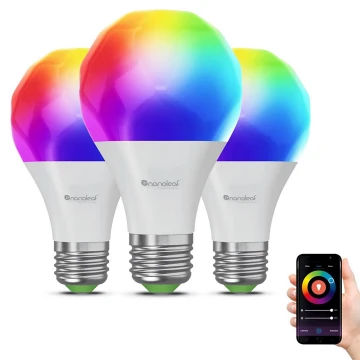 SET 3xLED RGBW Stm. žarulja ESSENTIALS A60 E27/8,5W/230V CRI90 2700-6500K Wi-Fi - Nanoleaf