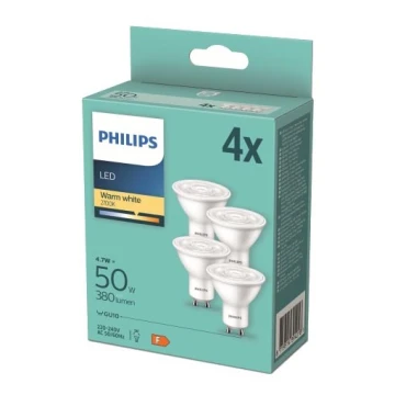 SET 4x LED Žarulja Philips GU10/4,7W/230V 2700K