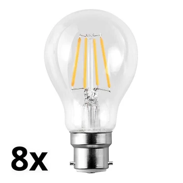 SET 8x LED Žarulja A60 B22/7W/230V 2700K