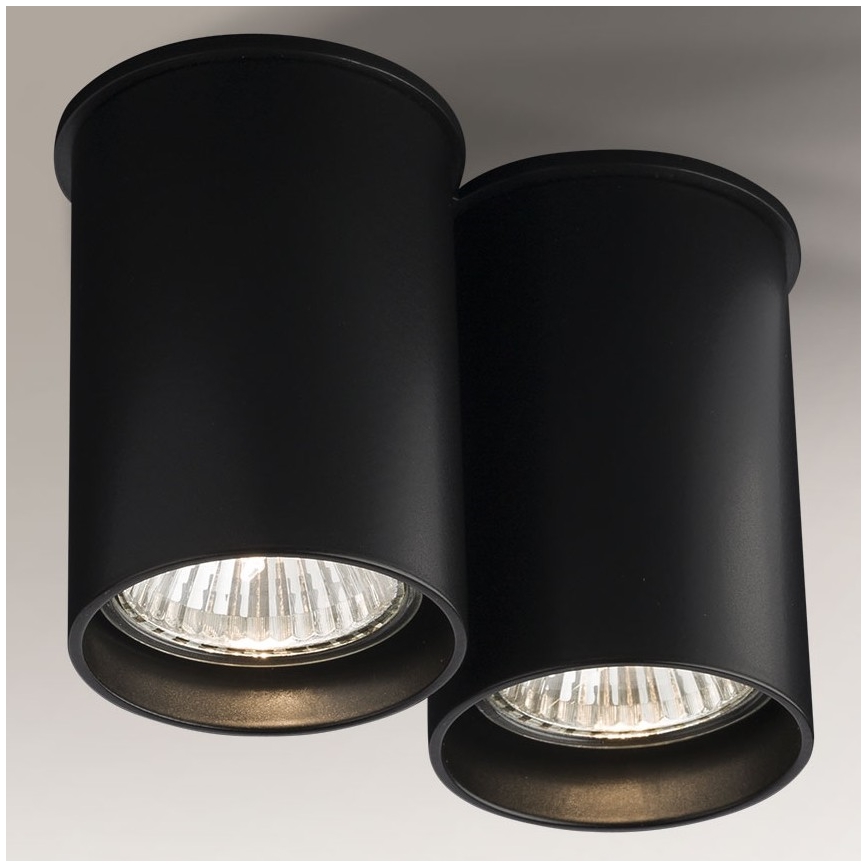 Shilo - Reflektorska svjetiljka 2xGU10/15W/230V 9 cm crna