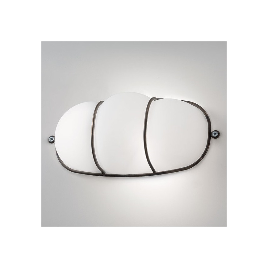 SIRU - Zidna svjetiljka CAGE 1xGX53/10W/230V 22 cm crna/bijela murano staklo