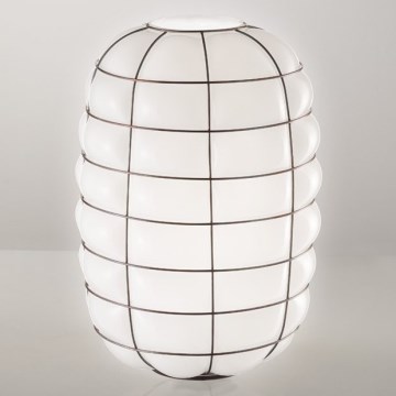 SIRU - Zidna svjetiljka LANTERNA 1xE27/60W/230V crna/bijela murano staklo