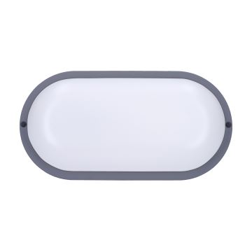 LED Vanjska zidna svjetiljka LED/20W/230V 4000K IP54 siva ovalno