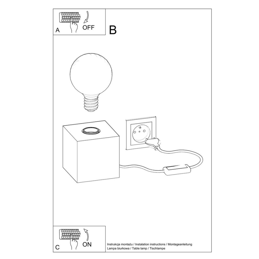 Stolna lampa ABEL 1xE27/60W/230V bukva