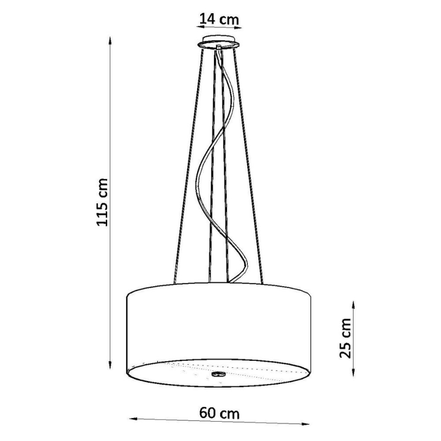 Luster na sajli OTTO 5xE27/60W/230V pr. 60 cm bijela